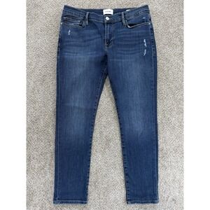Frame Le Garcon Jeans Womens Size 30 Blue Boyfriend Lupine Grind Distressed Wash
